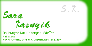 sara kasnyik business card